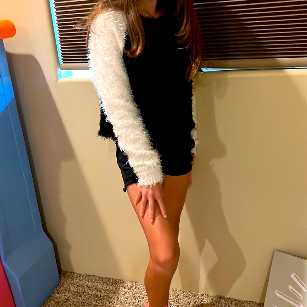 Planet gold black and white sweater